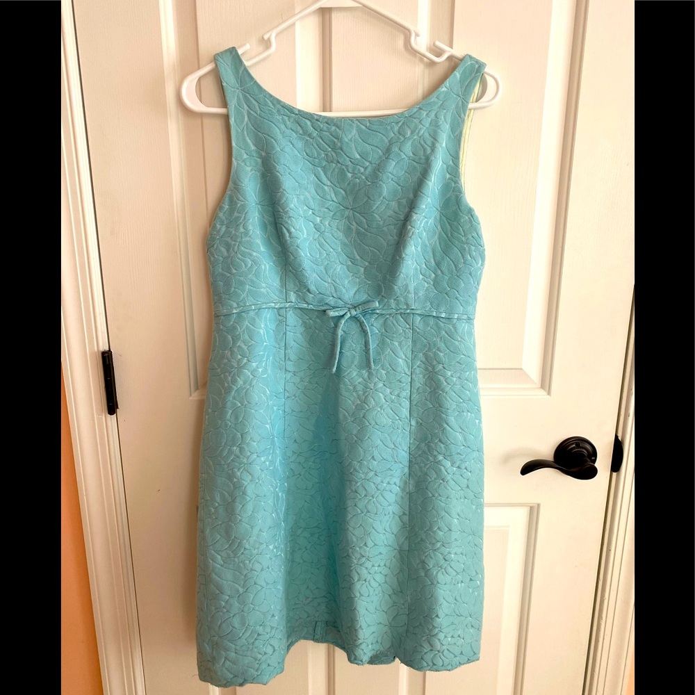 J Crew Pale Blue Dress with Flower design Size 10 "5 for $40"